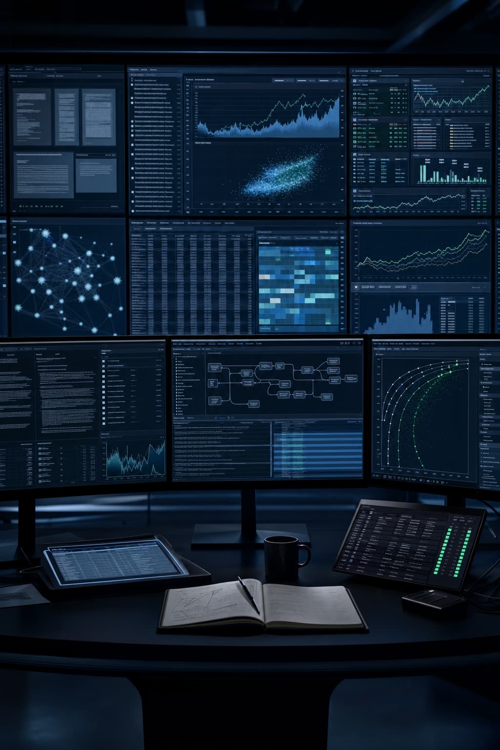 Editorial visual representing the Narrative Equity investment research terminal